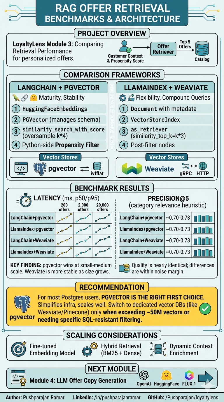 Preview RAG Offer Retrieval: LangChain vs. LlamaIndex, pgvector vs. Weaviate