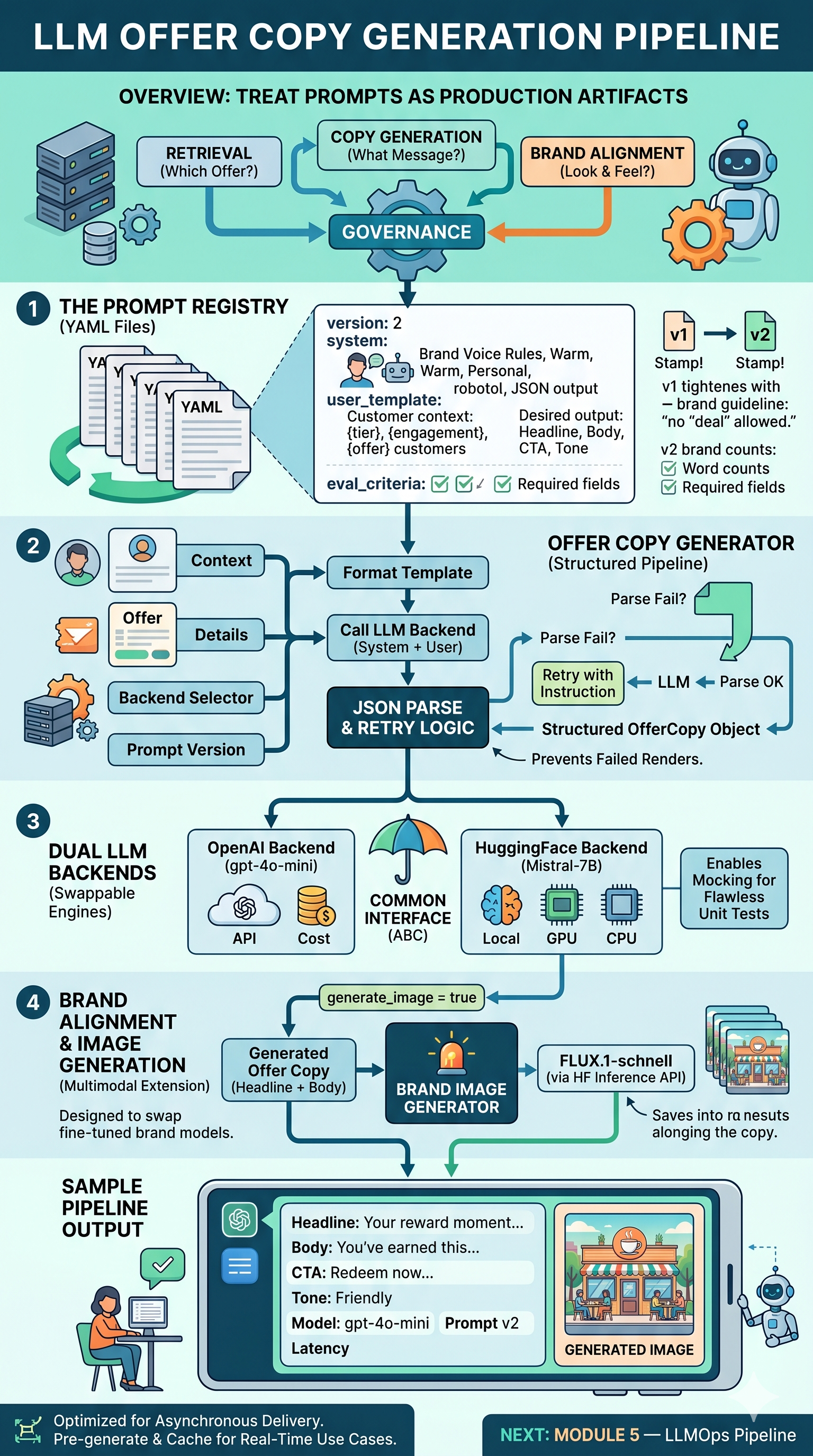 Preview LLM Offer Copy Generation: Prompt Registry, Dual Backends, and Brand Image Generation